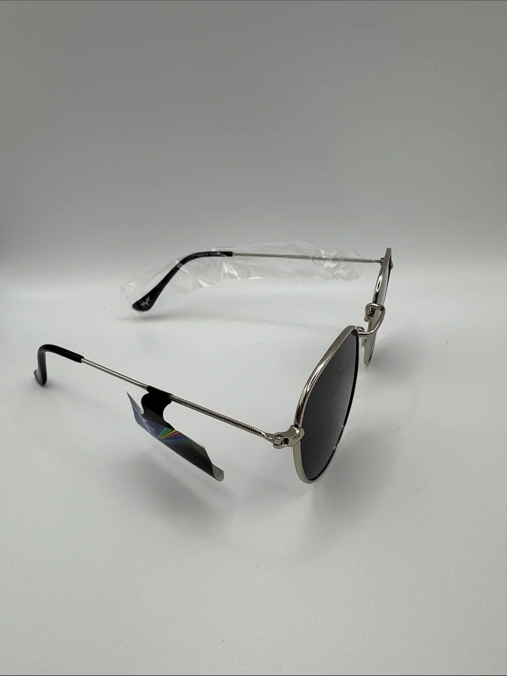Kids Silver Frame Polarized Black Lens Sunglasses